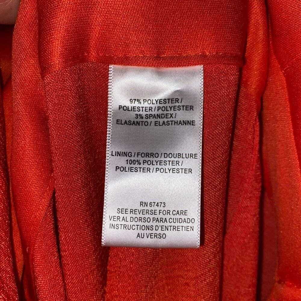 Taylor Women's Zip-Front Belted Wide-Leg Orange Jumpsuit Size 2 - Picture 11 of 11